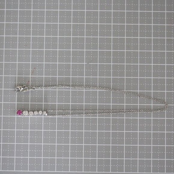 tiffany-co-pink-sapphire-and-  Tiffany & Co Pink Sapphire Diamond Necklace Pt950 E1821